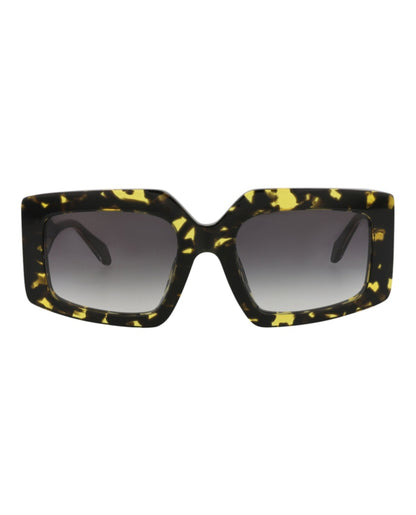 Just Cavalli Square-Frame Acetate Sunglasses Havana Black Smoke (SJC020V-54-0709)