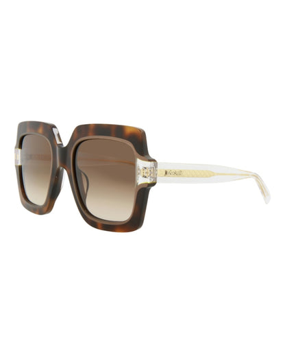 Just Cavalli Square-Frame Acetate Sunglasses Havana Crystal Brown (SJC023K-53-09AJ)