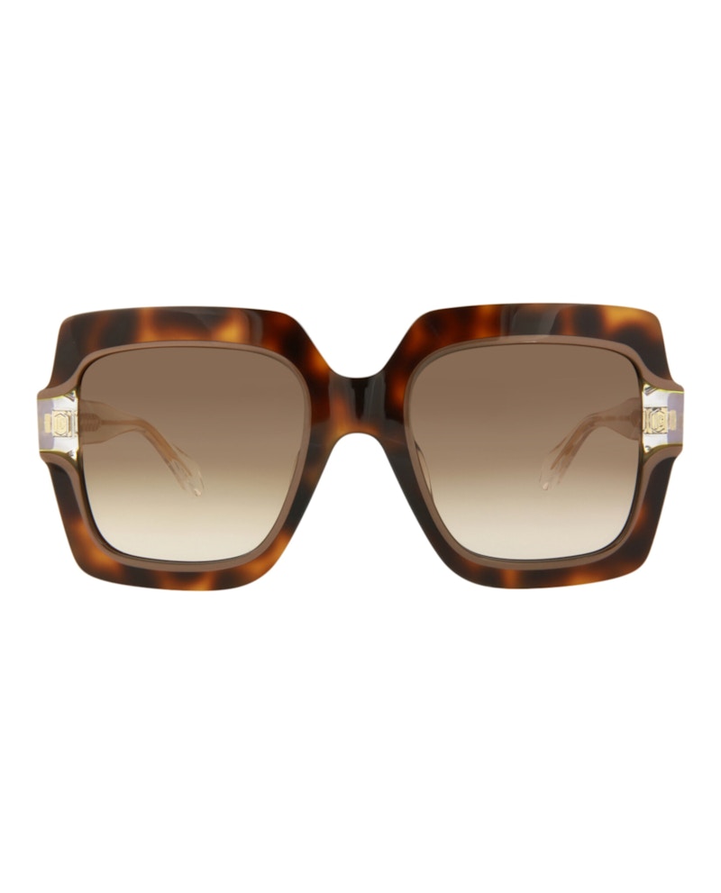 Just Cavalli Square-Frame Acetate Sunglasses Havana Crystal Brown (SJC023K-53-09AJ)