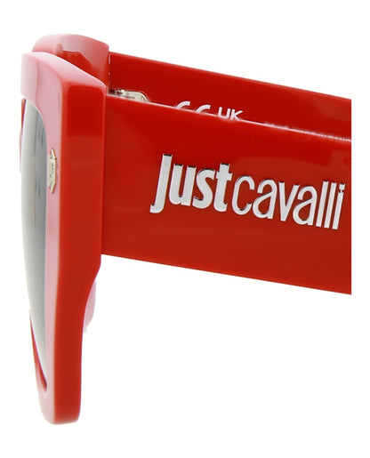 Just Cavalli Square-Frame Acetate Sunglasses Red Red Smoke (SJC021K-53-02GH)
