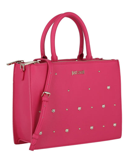 Just Cavalli Studded Shoulder Bag Fuchsia Purple