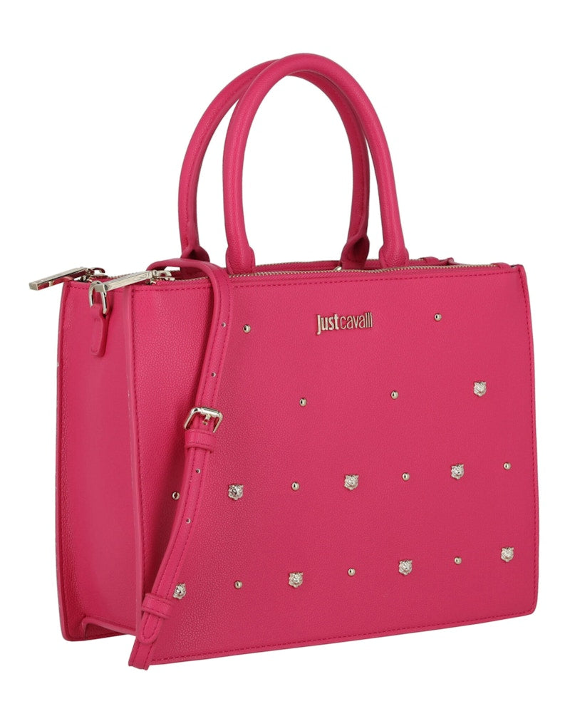 Just Cavalli Studded Shoulder Bag Fuchsia Purple