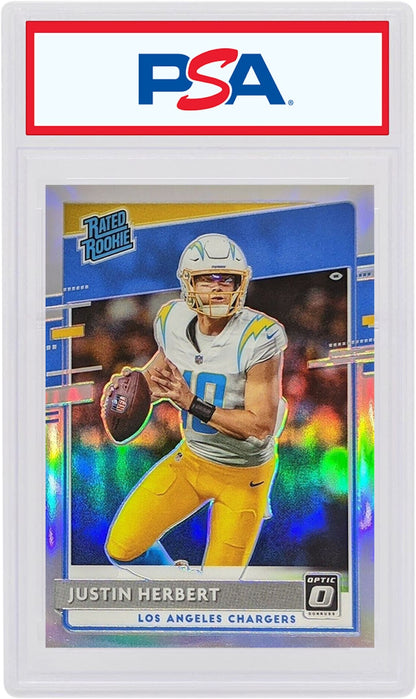 Justin Herbert 2020 Panini Donruss Rookie Optic Rated Rookie Preview Holo #303 (PSA or BGS Graded)
