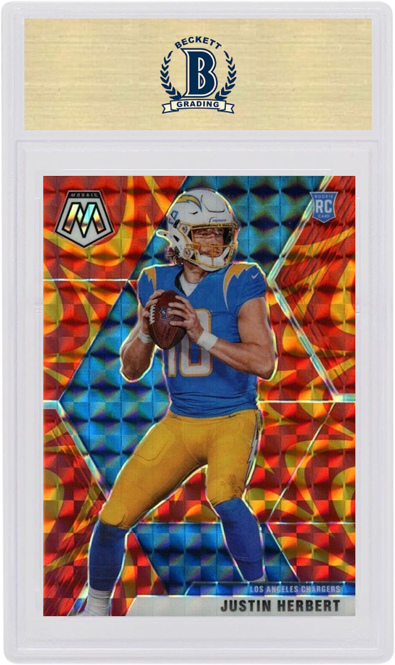 Justin Herbert 2020 Panini Mosaic Rookie Reactive Orange #204 (PSA or BGS Graded)