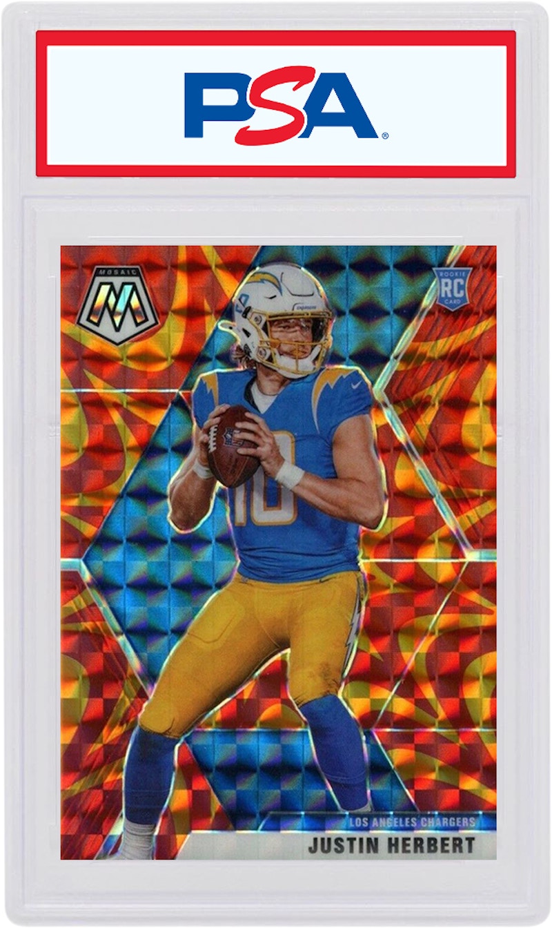 Justin Herbert 2020 Panini Mosaic Rookie Reactive Orange #204 (PSA or BGS Graded)