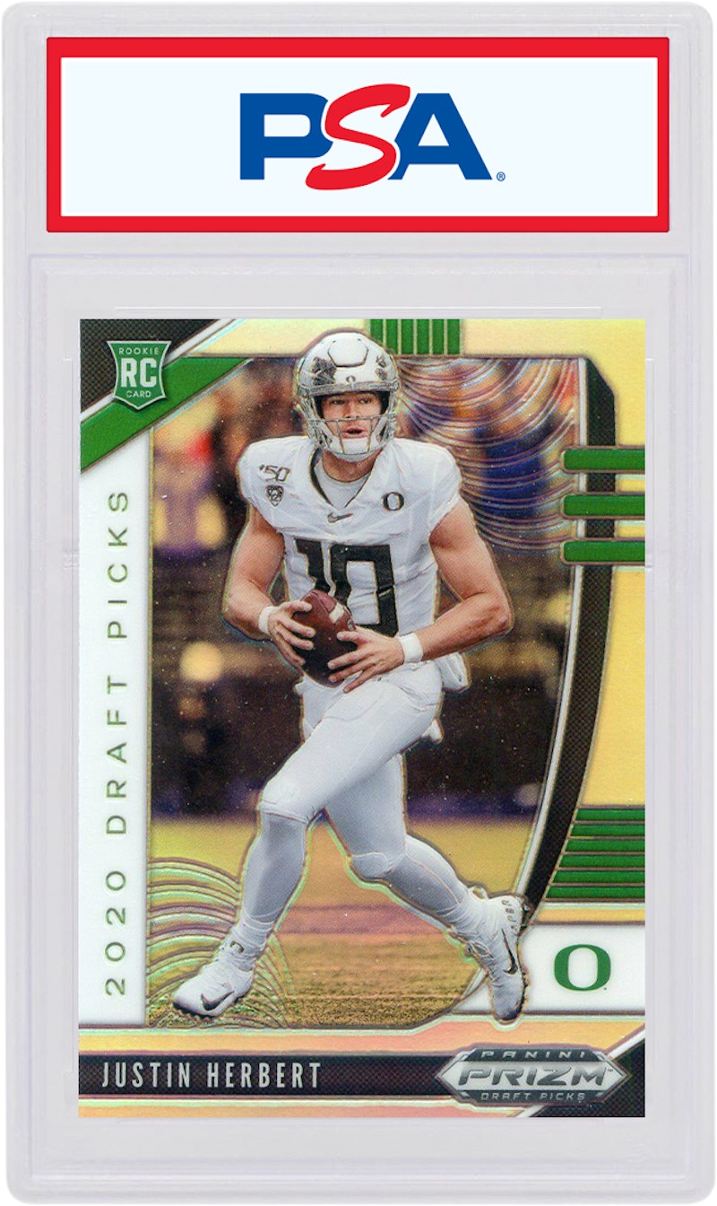 Justin Herbert 2020 Panini Prizm Draft Picks Rookie Silver #102 (PSA or BGS Graded)