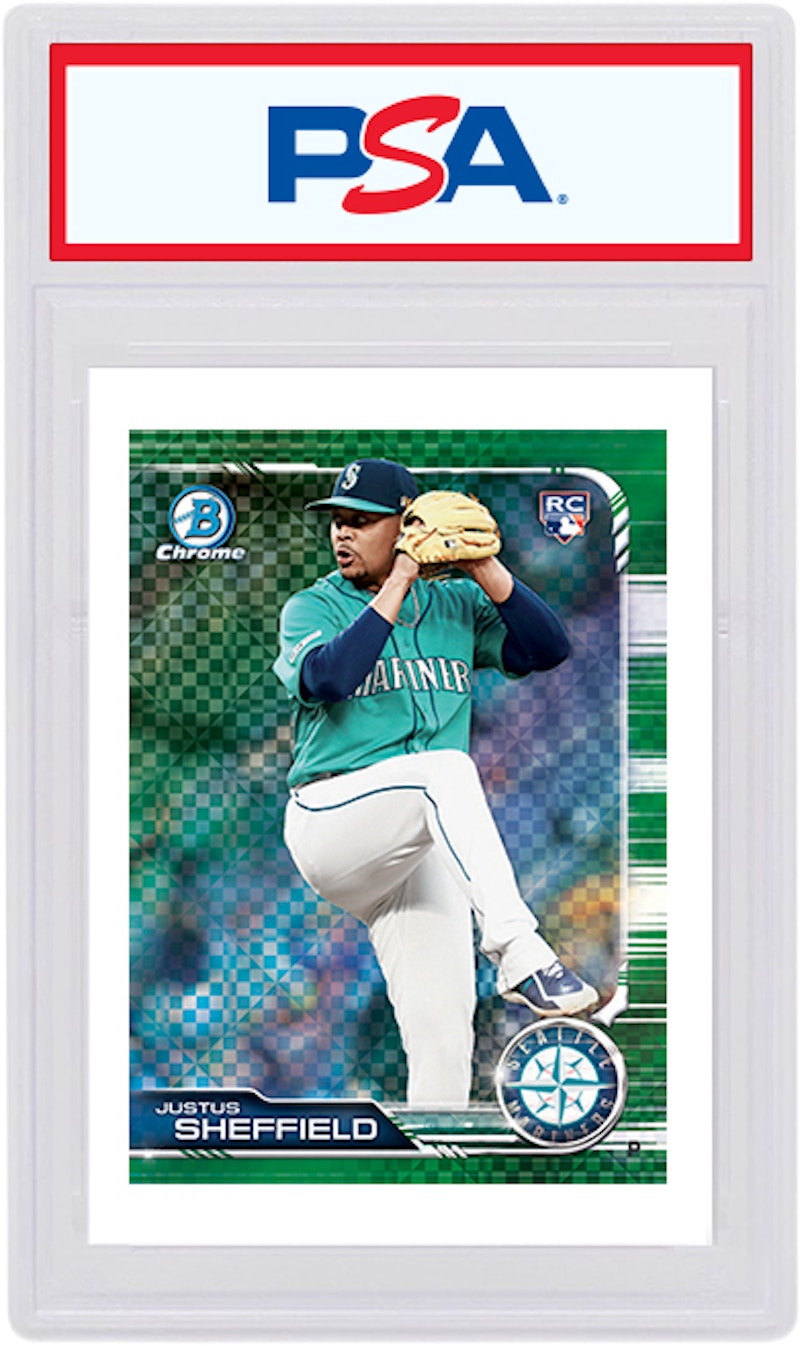 Justus Sheffield 2019 Bowman Chrome X Rookie Green X-Fractor /31 #58 (PSA or BGS Graded)
