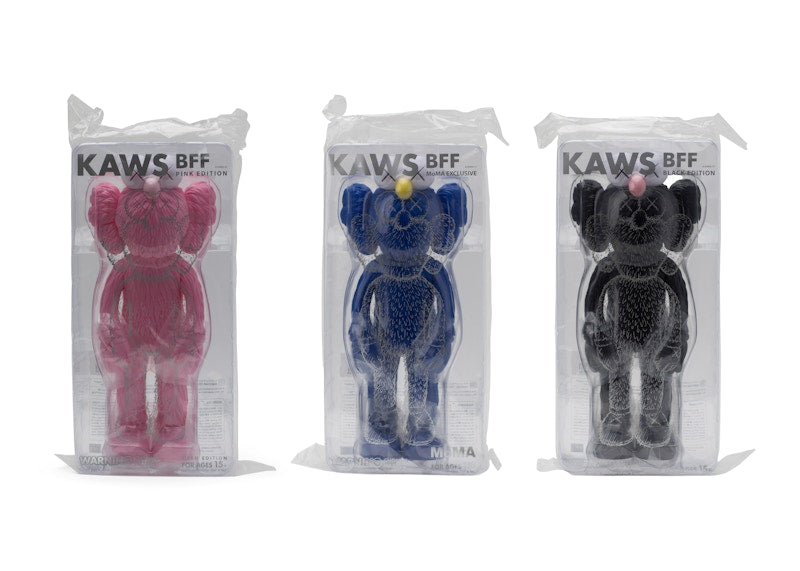 KAWS BFF Open Edition Vinyl Figure Pink/Blue/Black Set