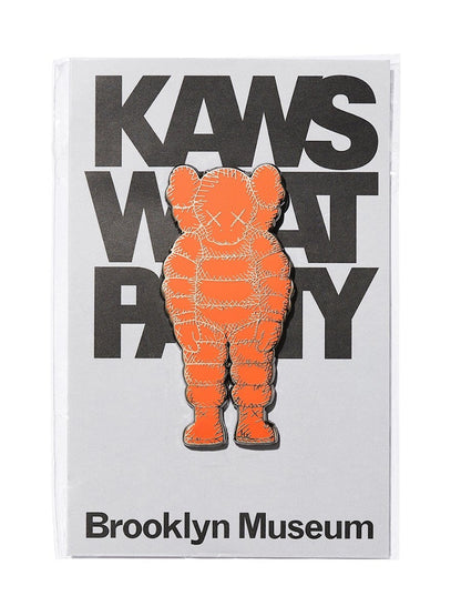 KAWS Brooklyn Museum WHAT PARTY Pin Orange
