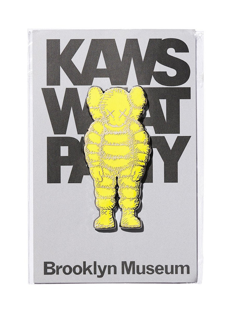 KAWS Brooklyn Museum WHAT PARTY Pin Yellow