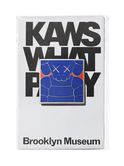 KAWS Brooklyn Museum WHAT PARTY Square Pin Blue