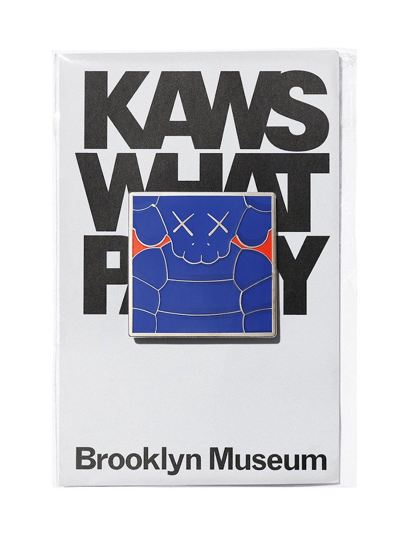 KAWS Brooklyn Museum WHAT PARTY Square Pin Blue