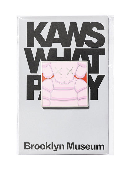 KAWS Brooklyn Museum WHAT PARTY Square Pin Light Pink