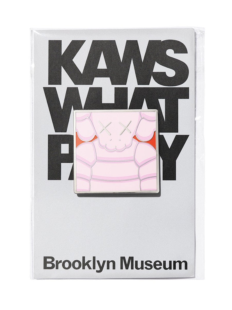 KAWS Brooklyn Museum WHAT PARTY Square Pin Light Pink