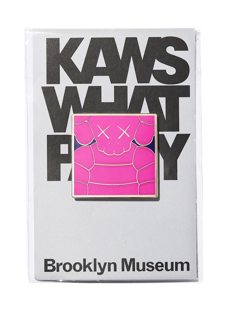 KAWS Brooklyn Museum WHAT PARTY Square Pin Pink