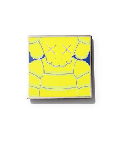 KAWS Brooklyn Museum WHAT PARTY Square Pin Yellow