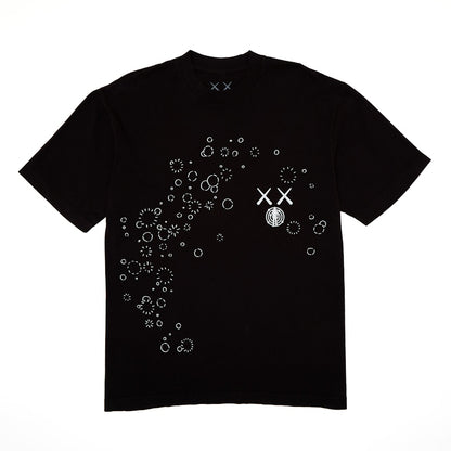 KAWS For Kid Cudi Moon Man GID Tee Vintage Black