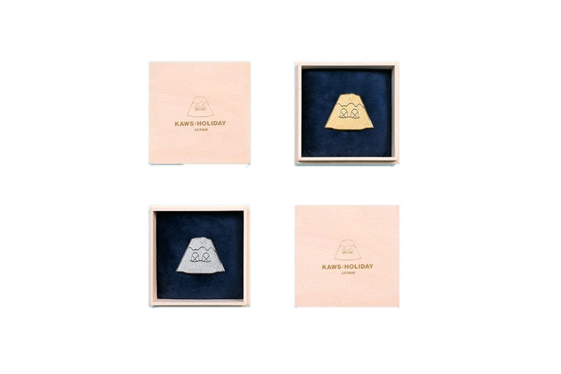 KAWS Holiday Japan Golden & Silver Pins (Set of 2) Multicolor