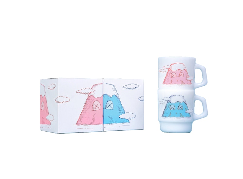 KAWS Holiday Japan Mount Fuji Fire King Mug (Set of 2) Multicolor