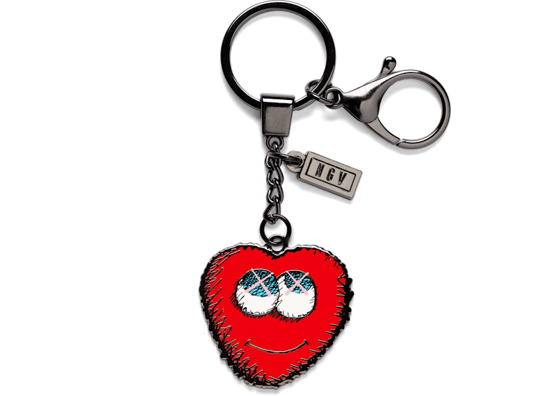 KAWS Heart Keychain Red