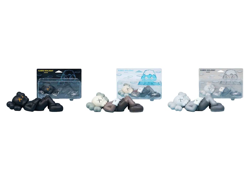 KAWS Holiday Japan Vinyl Figure Black/Brown/Grey Set