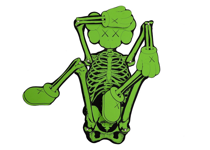 KAWS Skeleton Board Cutout Ornament Green