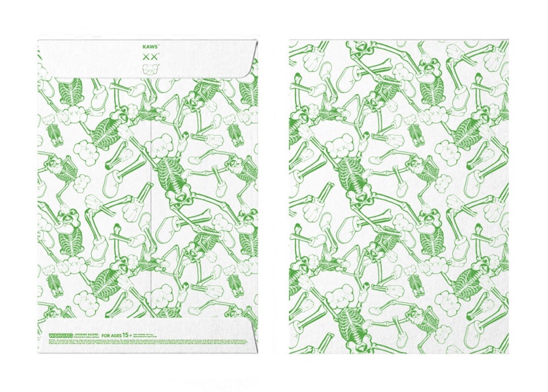 KAWS Skeleton Board Cutout Ornament Green