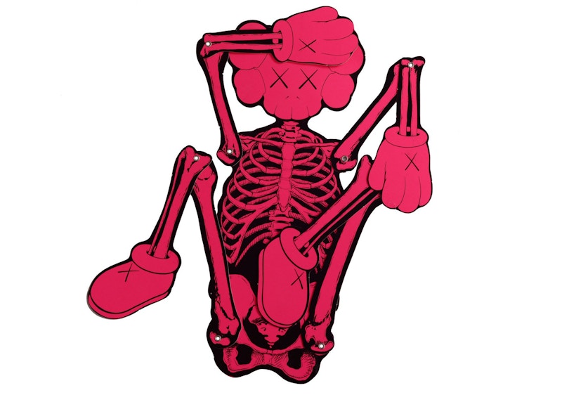 KAWS Skeleton Board Cutout Ornament Pink