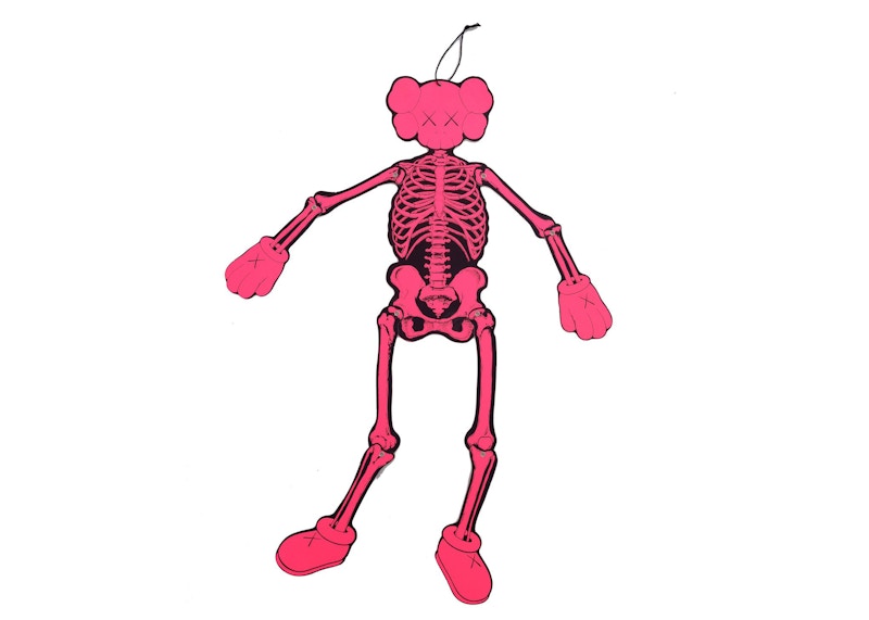 KAWS Skeleton Board Cutout Ornament Pink