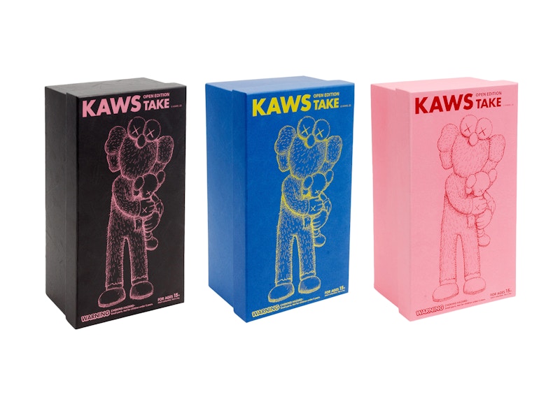 KAWS Take Vinyl Figure Black/Blue/Pink Set