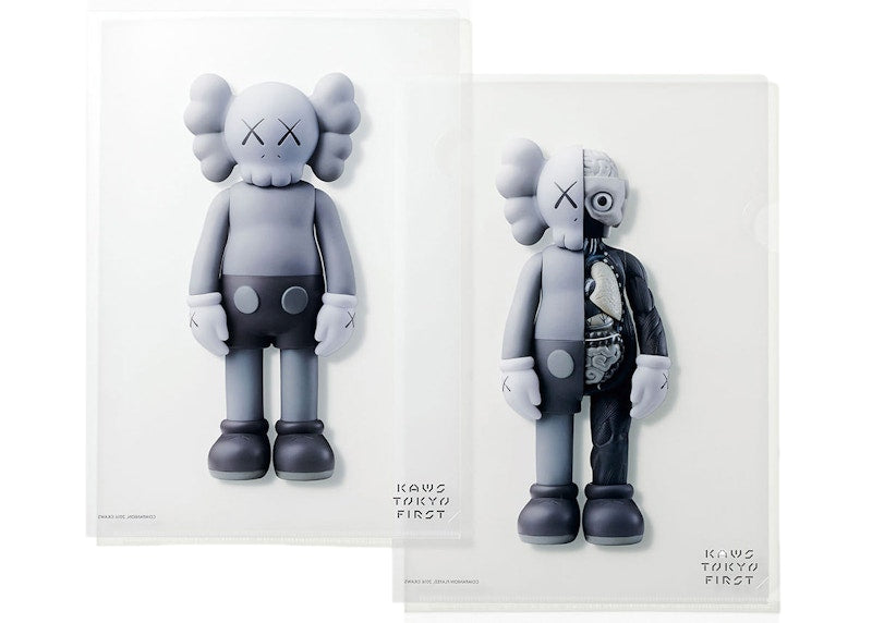 KAWS Tokyo First Clear File Companion & Flayed Companion Grey/Black/Brown Set