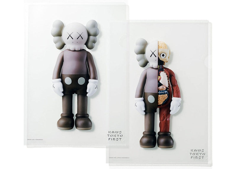 KAWS Tokyo First Clear File Companion & Flayed Companion Grey/Black/Brown Set