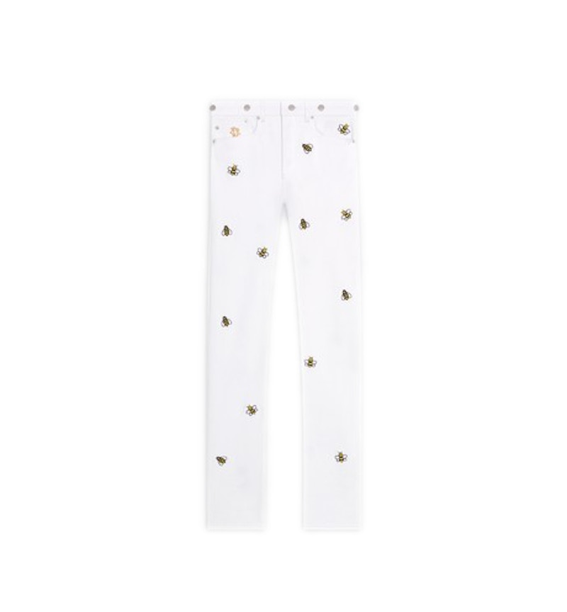 KAWS x Dior Bee Embroidery Jeans White