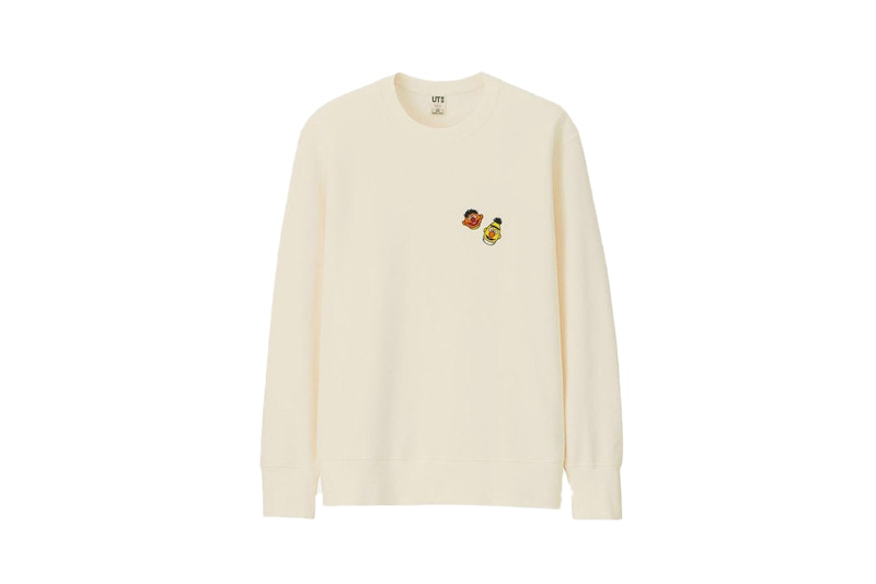 KAWS x Uniqlo x Sesame Street Bert & Ernie Heads Sweatshirt Natural