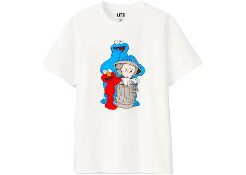 KAWS x Uniqlo x Sesame Street Companion Trash Can Tee (Asia Sizing) White