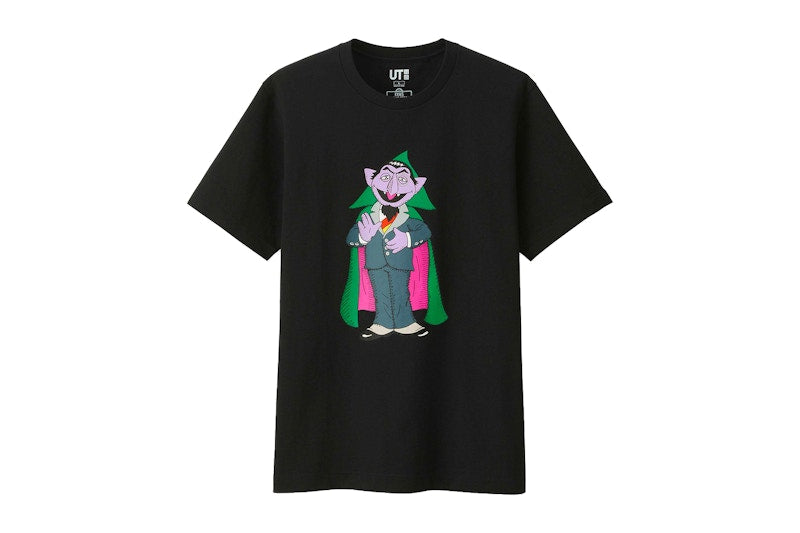 KAWS x Uniqlo x Sesame Street Count Von Count Tee Black