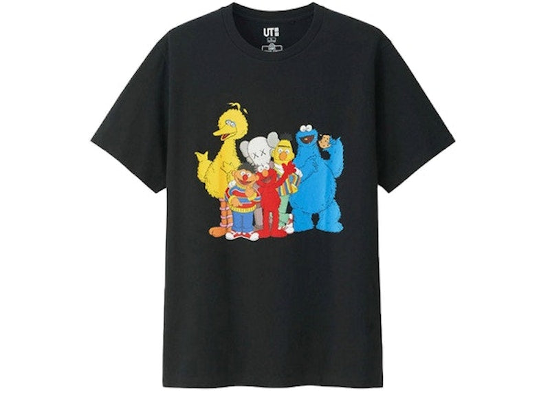 KAWS x Uniqlo x Sesame Street Group #2 Tee (Asia Sizing) Black