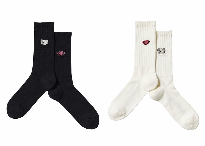 KAWS x Uniqlo Warhol 476519 Socks (Set of 2) Black/White