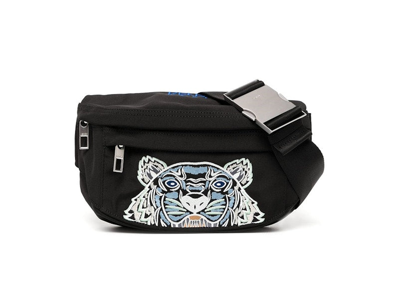 KENZO Embroidered Tiger Bum Bag Black/Light Blue
