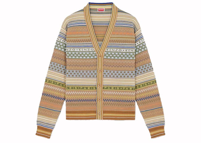 KENZO Fairisle Cardigan Camel Cardigan Camel