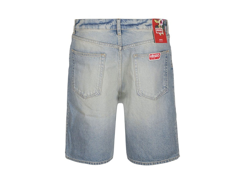KENZO Himawari Jeans Shorts Stone Dirty Blue
