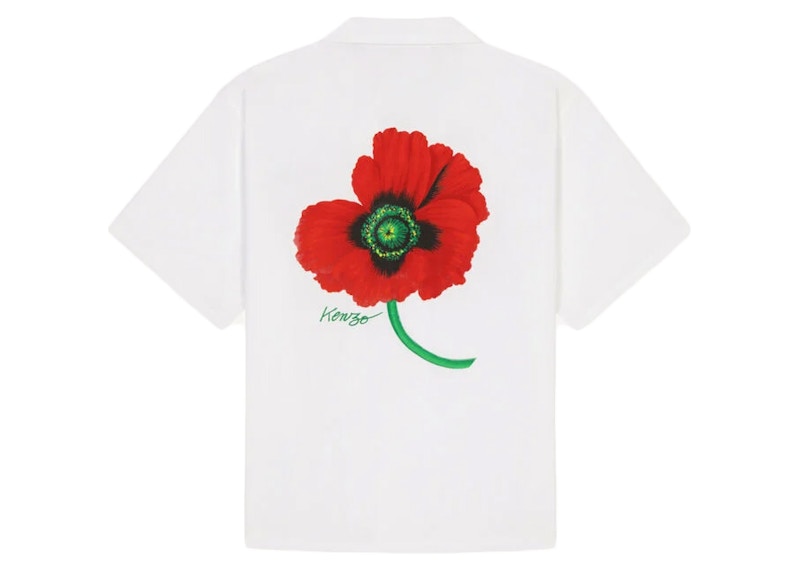 KENZO POPPY by Nigo Hawaiian Shirt White