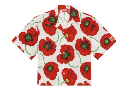 KENZO POPPY by Nigo Women's Hawaiian Shirt White Red
