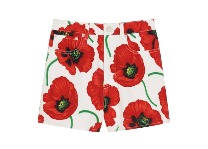 KENZO POPPY by Nigo Women's Shorts White Red