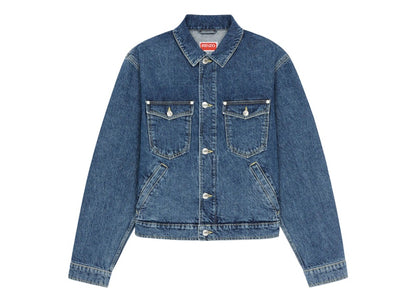 KENZO x Nigo Boke Flower Embroidered Denim Tracker Jacket Blue
