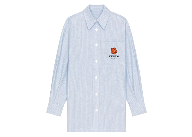 KENZO x Nigo Boke Flower Women's Crest On Pocket Oversized Shirt Sky Blue