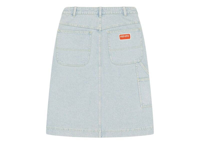 KENZO x Nigo Boke Flower Women's Denim Workwear Skirt Sky Blue