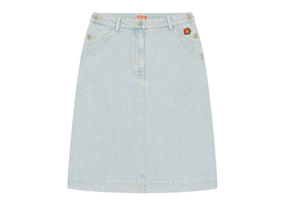 KENZO x Nigo Boke Flower Women's Denim Workwear Skirt Sky Blue