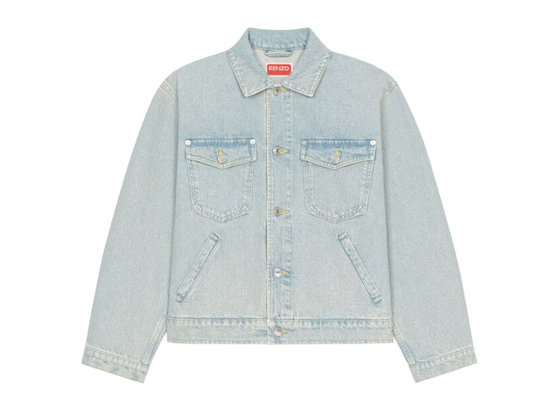 KENZO x Nigo Boke Flower Women's Embroidered Denim Tracker Jacket Sky Blue