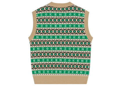 KENZO x Nigo Merino Wool Jacquard Jumper Vest Grass Green
